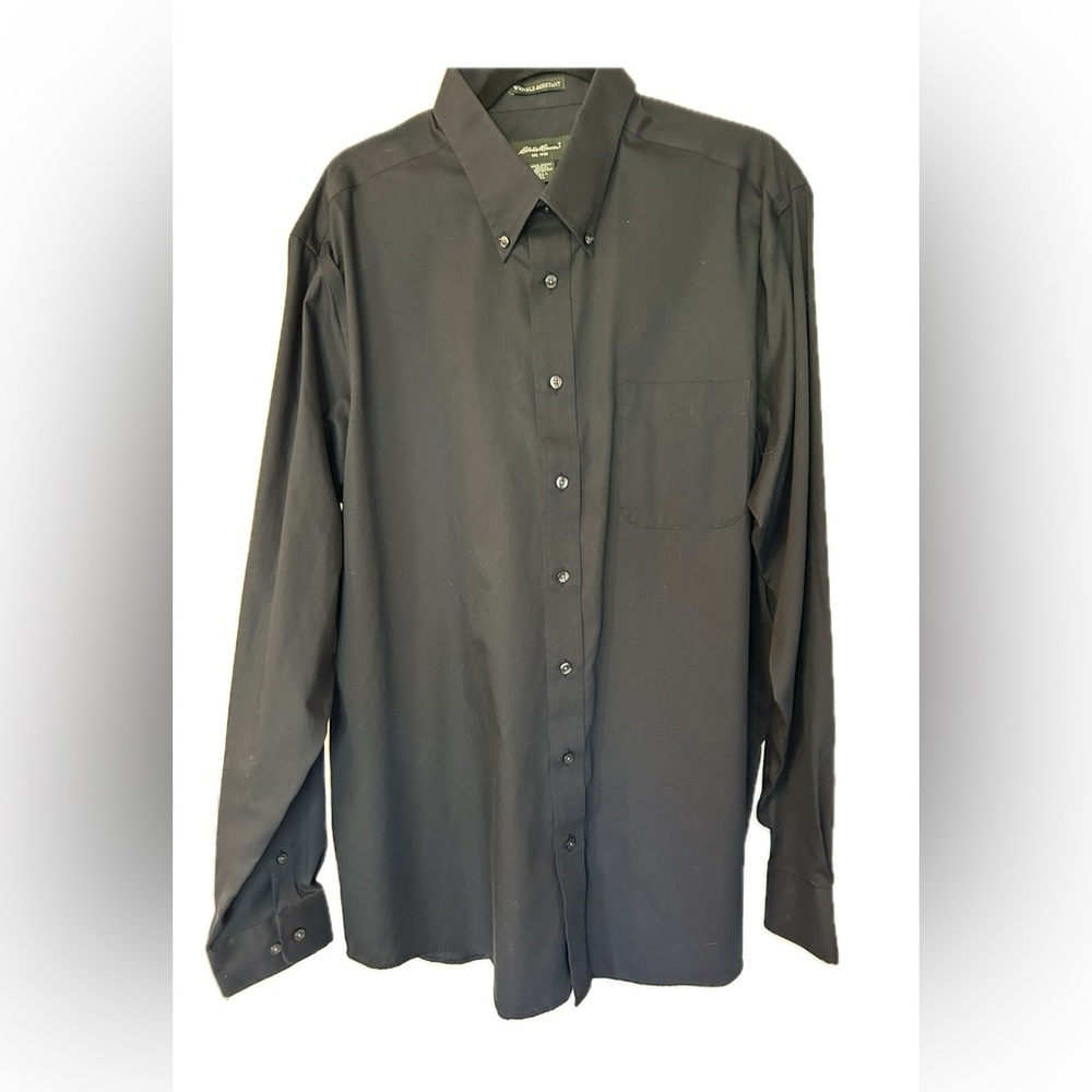 Eddie Bauer Black long sleeve button up men's shirt size XL tall. - Picture 3 of 5